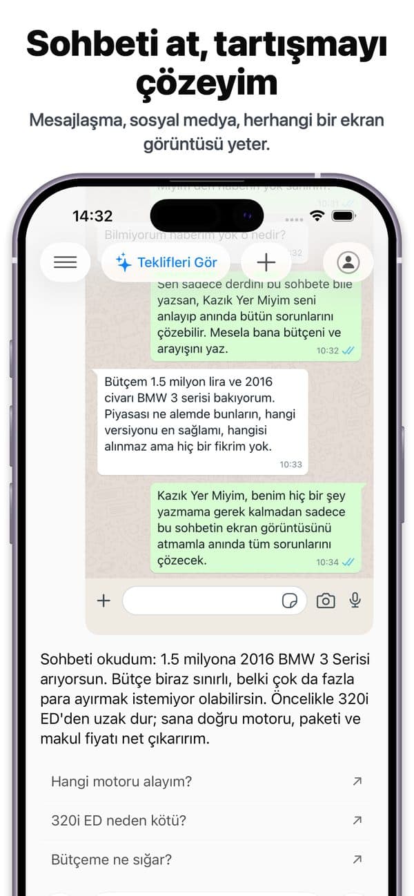 Kazık Yer Miyim? App Store screenshot: Chat screenshot